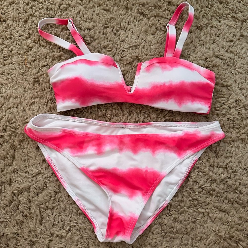 Forget 21 super cute pink and white bikini. Barely worn in perfect condition